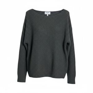 Old Navy Slouchy Cozy Boat Neck Knit Pullover Sweater Charcoal Gray Size XL